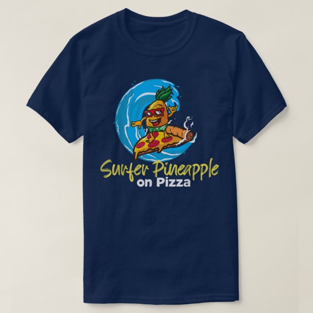 Ananas som tillhör Pizza Surfer ananale Boy på Piz T Shirt (Design framsida)