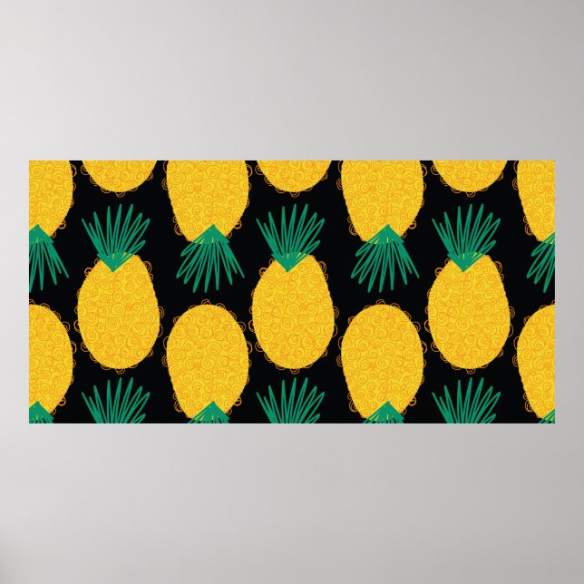 Ananas sömlös abstrakt mönster. Contemporary Poster (Framsidan)
