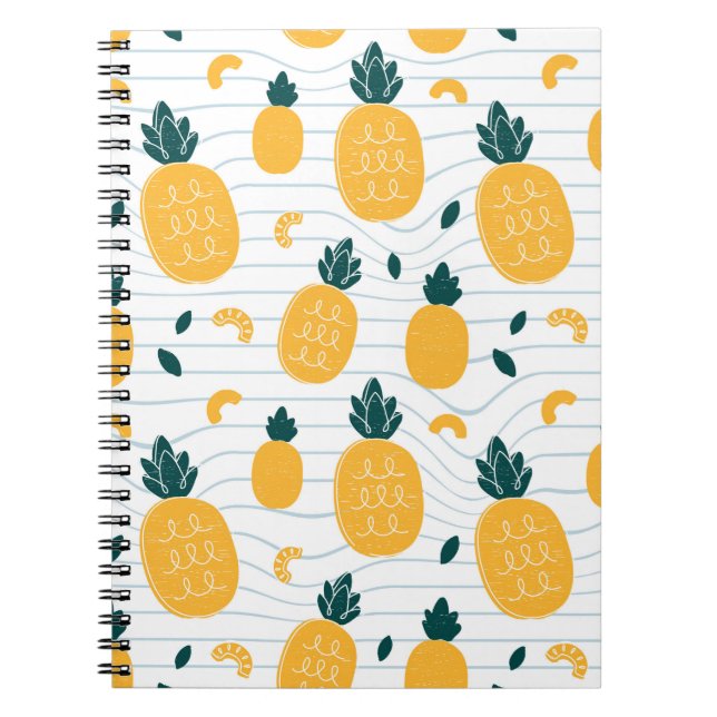 Ananas, sömlös mönster anteckningsbok (Framsidan)
