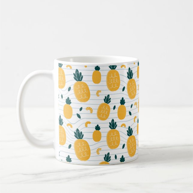 Ananas, sömlös mönster kaffemugg (Vänster)