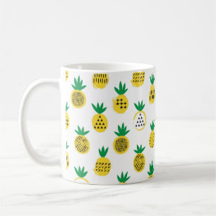 Ananas sömlös mönster. Kid-design. Kaffemugg