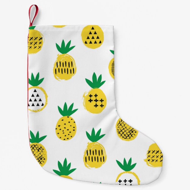 Ananas sömlös mönster. Kid-design.  Liten Julstrumpa (Framsidan)