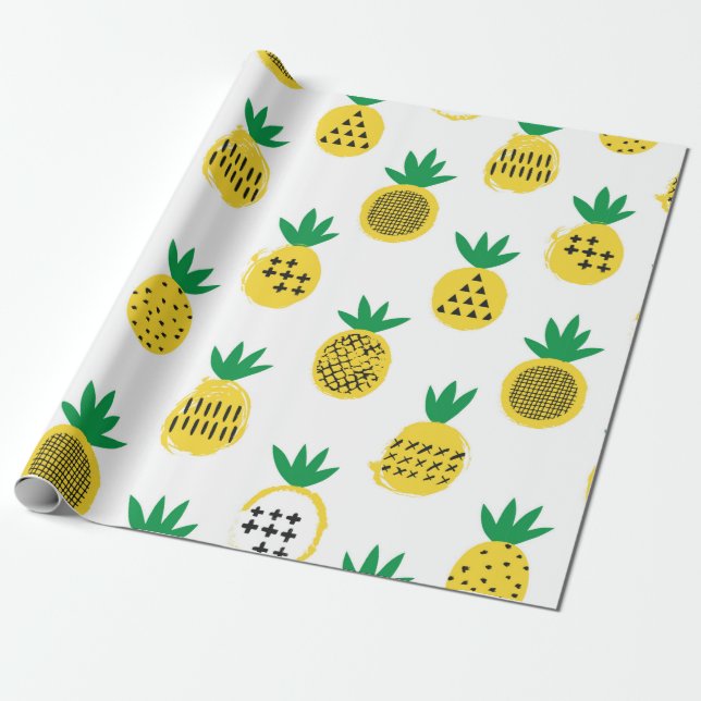 Ananas sömlös mönster. Kid-design.  Presentpapper (Utrullad)