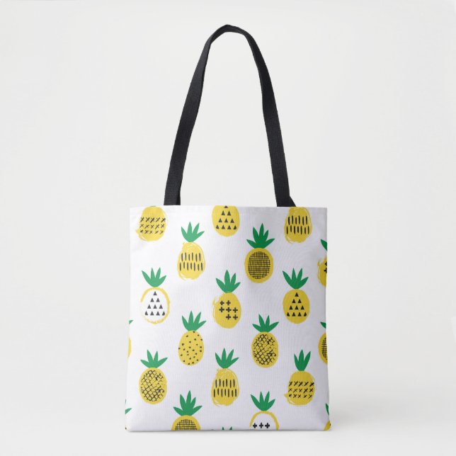 Ananas sömlös mönster. Kid-design.  Tygkasse (Framsida)