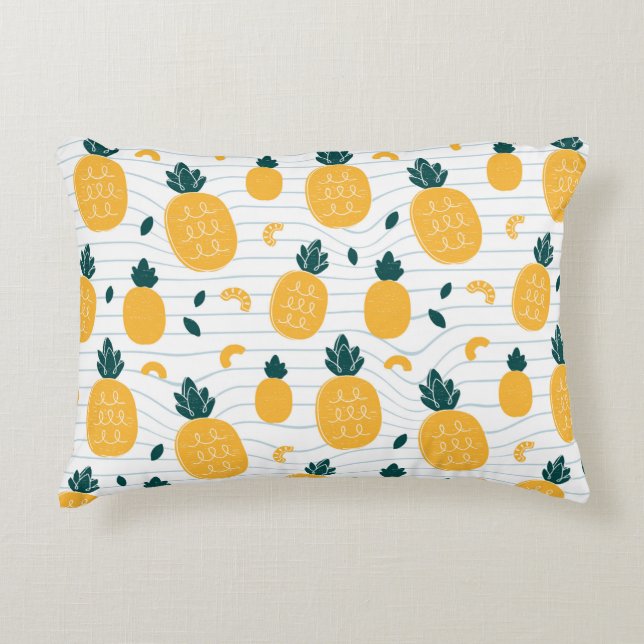 Ananas, sömlös mönster prydnadskudde (Framsidan)