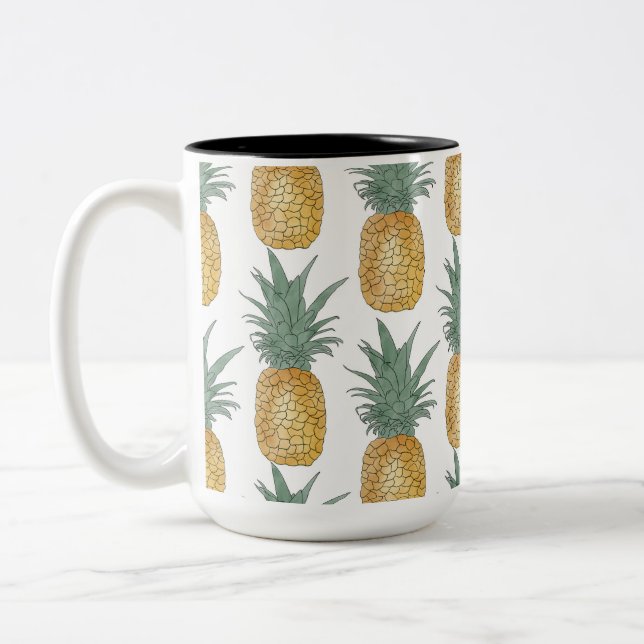 Ananas sommar tropisk tropikerna Två-Tonad mugg (Vänster)