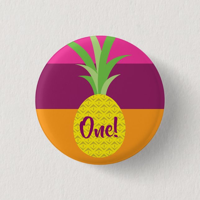 Ananas Söt Barnkalas Sommar Knapp (Framsida)