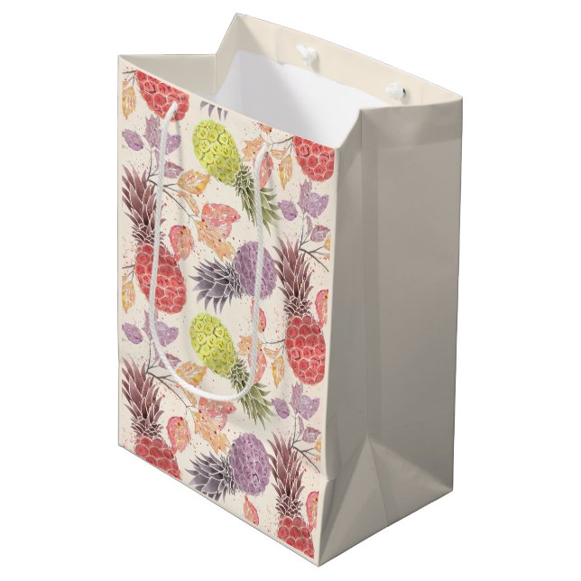 Ananas, sött par, fruksäck, stor presentväska (Framsidan Vinklad)