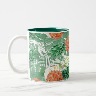 Ananas, sött par, frukt Två-Tonad mugg