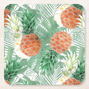 Ananas, sött par, frukt underlägg papper kvadrat