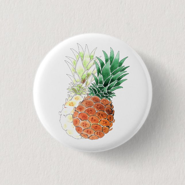 Ananas, sött par. knapp (Framsida)