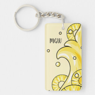 Ananas Splash anpassad monogram nyckelring