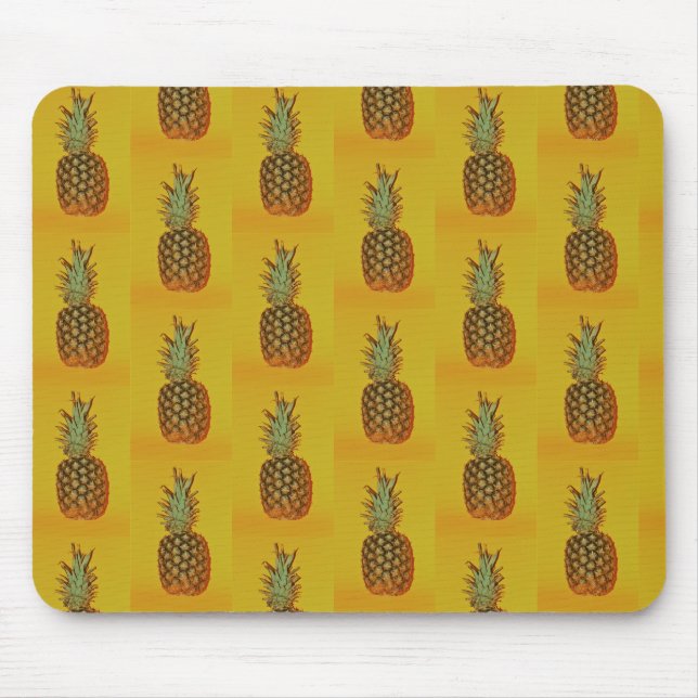 Ananas-stängning med orange Mus Pad Musmatta (Framsidan)
