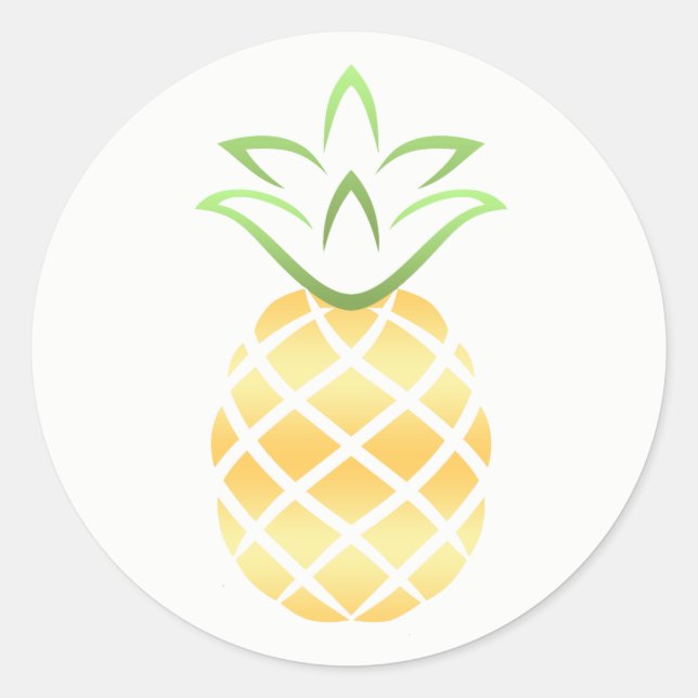 Ananas Stickers! Runt Klistermärke (Framsida)