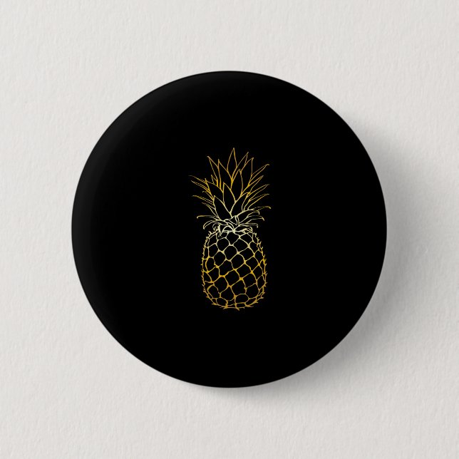 Ananas Strand Semester Tropisk Frukt Gåva Knapp (Framsida)