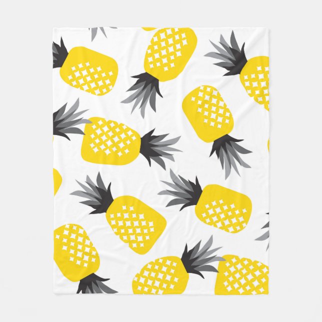 Ananas Struktur, Vintage Sommar Mönster. Fleecefilt (Framsidan)