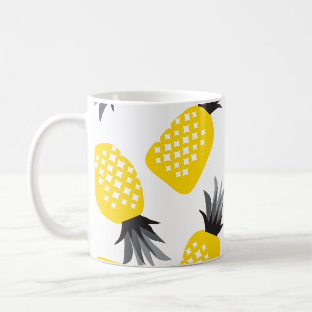 Ananas Struktur, Vintage Sommar Mönster. Kaffemugg (Vänster)