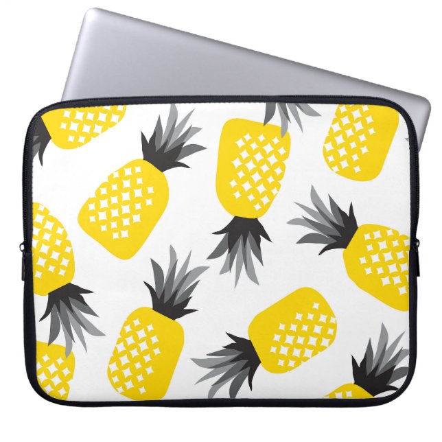 Ananas Struktur, Vintage Sommar Mönster. Laptop Fodral (Framsidan)