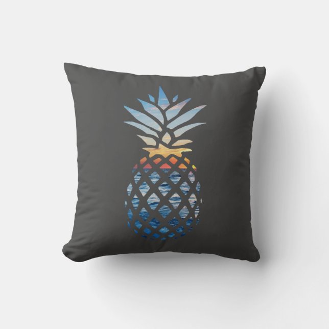 Ananas Sunset Ocean Kudde (Framsida)