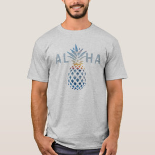 Ananas Sunset och Blue Ocean Vågar Aloha T Shirt