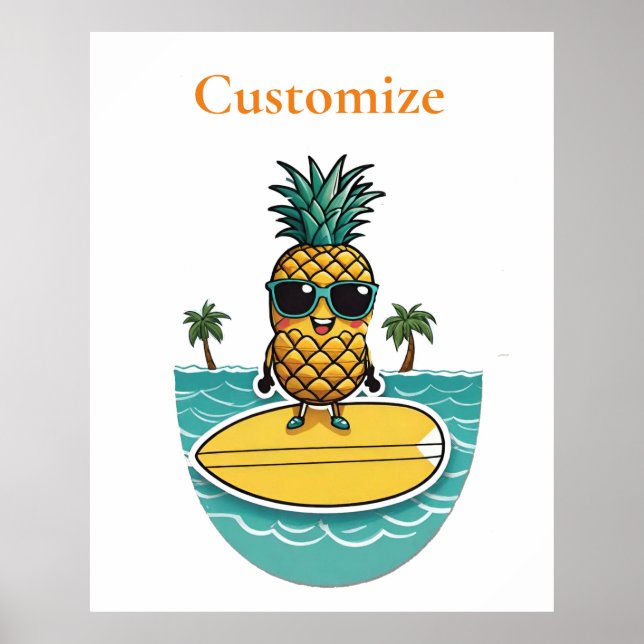 Ananas Surfer Rides a Wave Thunder_Cove Poster (Framsidan)
