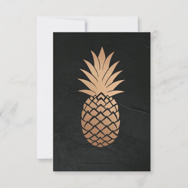 Ananas Svart Guld Tropisk Minimalistisk elegant (Framsida)