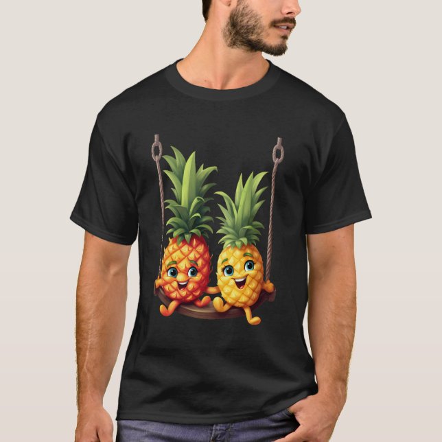 Ananas Swinger Pineapples Swinging Swinger Manar T Shirt (Framsida)