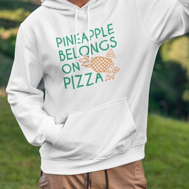 Ananas Tillhör på Pizza Hoodie (Pineapple Belongs On Pizza Hoodie)