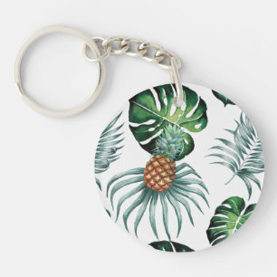 Ananas Tropisk Akvarell Djungel Palm Mönster