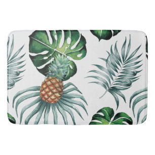 Ananas Tropisk Akvarell Djungel Palm Mönster Badrumsmatta