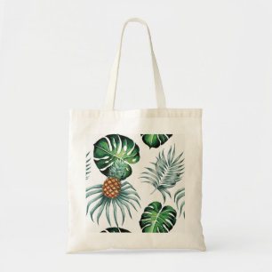 Ananas Tropisk Akvarell Djungel Palm Mönster Tygkasse