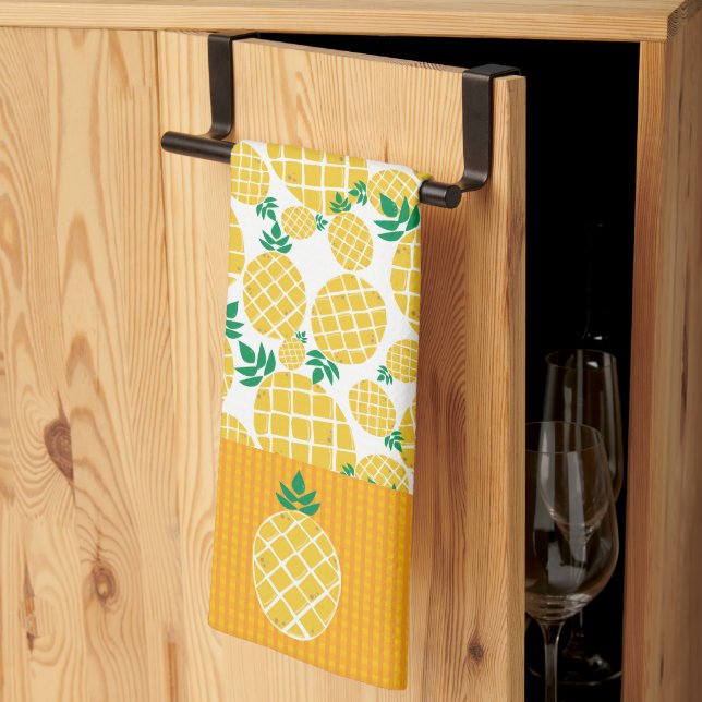 Ananas Tropisk Citrus Ö Frukt Sommar Kökshandduk (Thirds Fold)