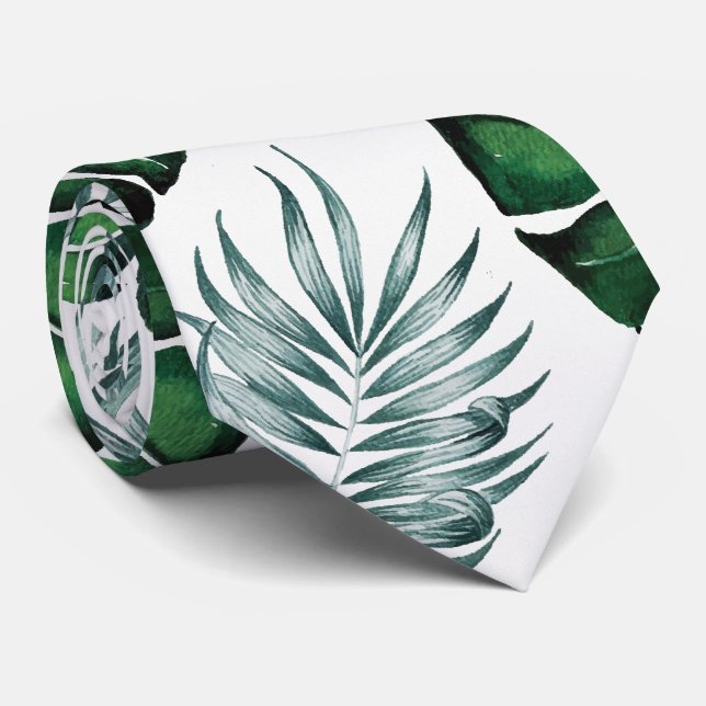 Ananas Tropisk frukt & blad vattenfärg mönster Slips (Rullad)
