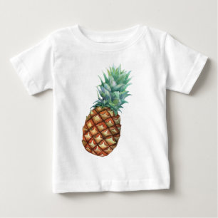 Ananas Tropisk frukt & blad vattenfärg mönster T Shirt