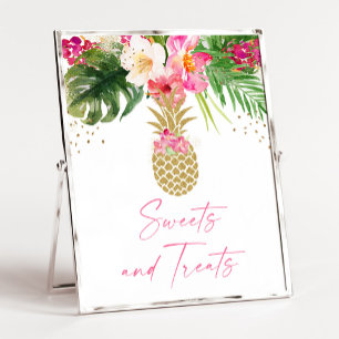 Ananas Tropiska Blommigt Undertecknande av födelse Poster