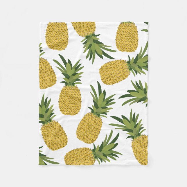 Ananas Tropiska fruktdesign Fleecefilt (Framsidan)