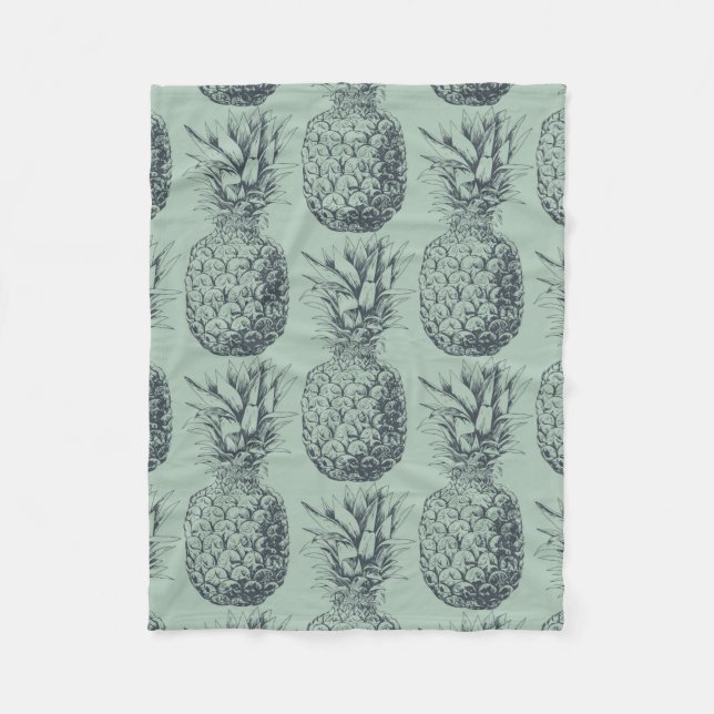 Ananas, tropiska frukter mönster-design fleecefilt (Framsidan)