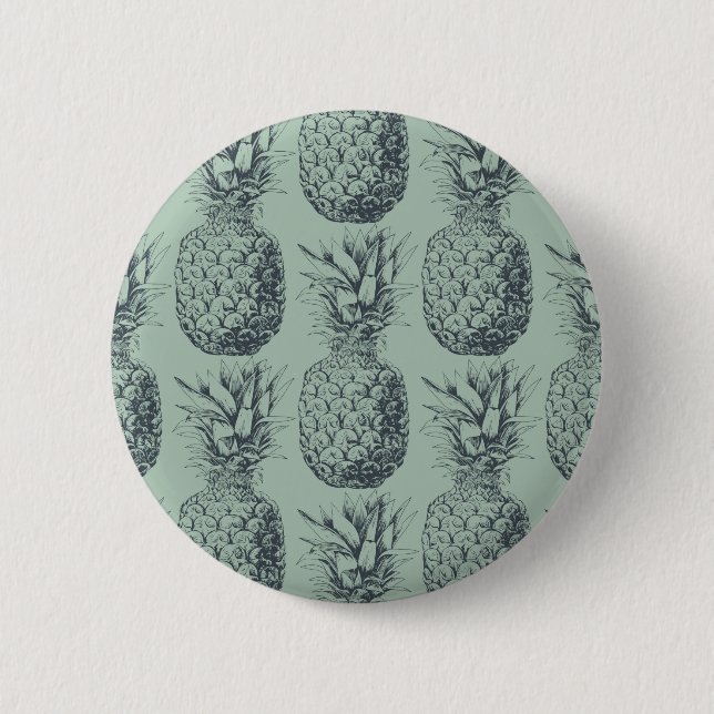 Ananas, tropiska frukter mönster-design knapp (Framsida)