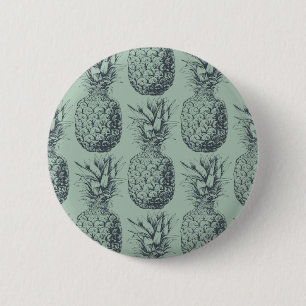 Ananas, tropiska frukter mönster-design knapp