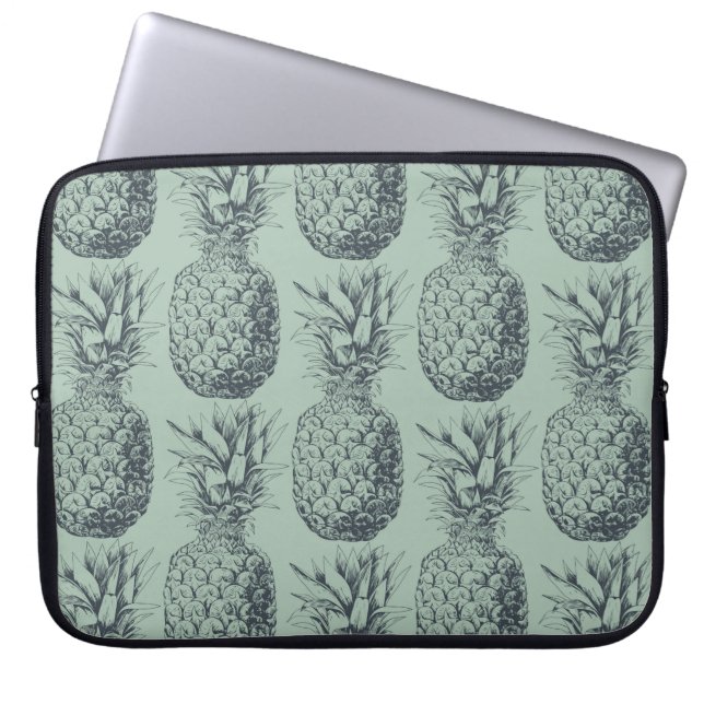 Ananas, tropiska frukter mönster-design laptop sleeve (Framsidan)