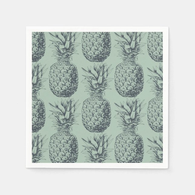 Ananas, tropiska frukter mönster-design pappersservett (Framsidan)