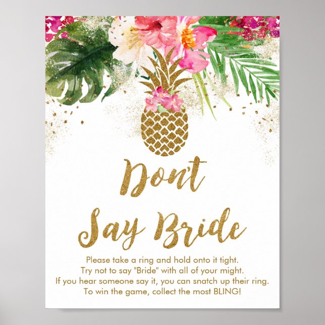 Ananas Tropiskt Blommigt Säga Inte Brud Spel Poster (Framsidan)