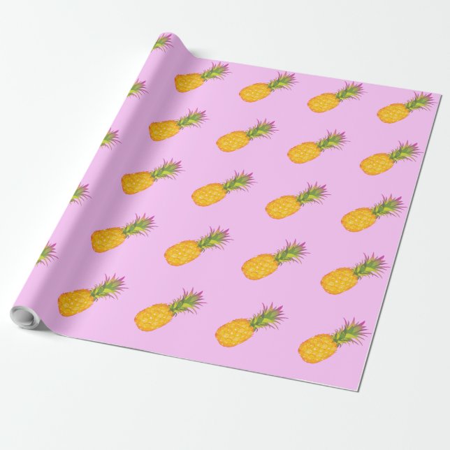 Ananas - tropiskt slående in papper presentpapper (Utrullad)