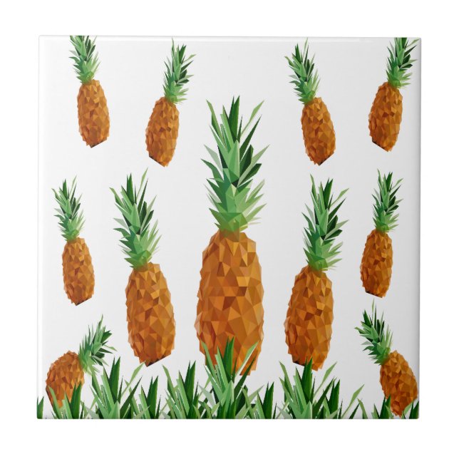 ananas, tryck polygontryck mönster kakelplatta (Framsidan)