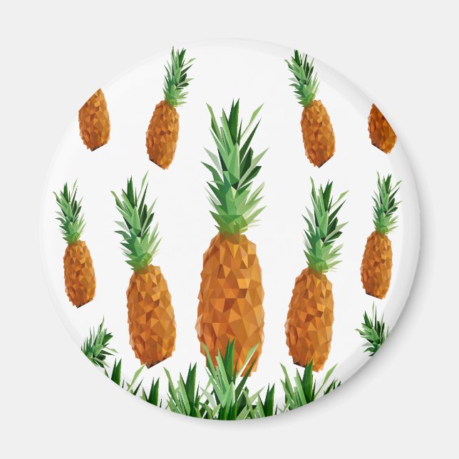 ananas, tryck polygontryck mönster magnet (Framsidan)