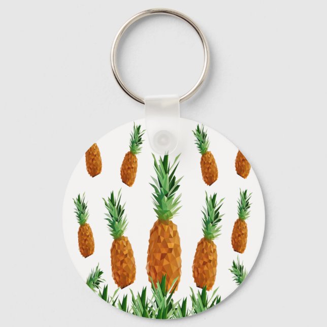 ananas, tryck polygontryck mönster nyckelring (Framsida)