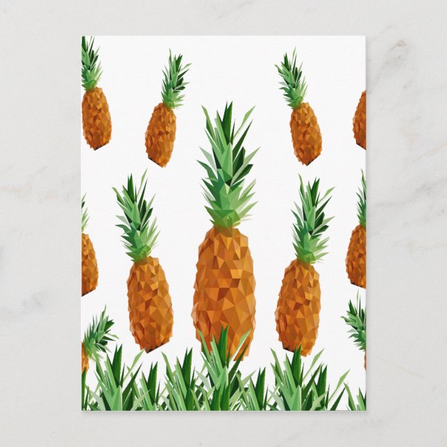 ananas, tryck polygontryck mönster vykort (Framsida)