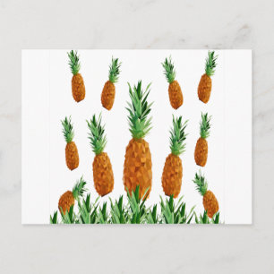 ananas, tryck polygontryck mönster vykort