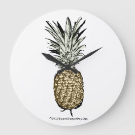 Ananas tur bläck/färg stor klocka