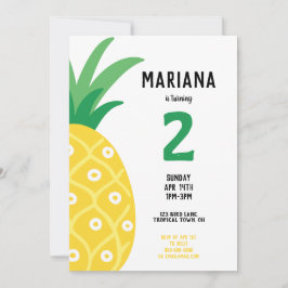 Ananas Tutti Frutti Fruit Födelsedagsfest Inbjudningar